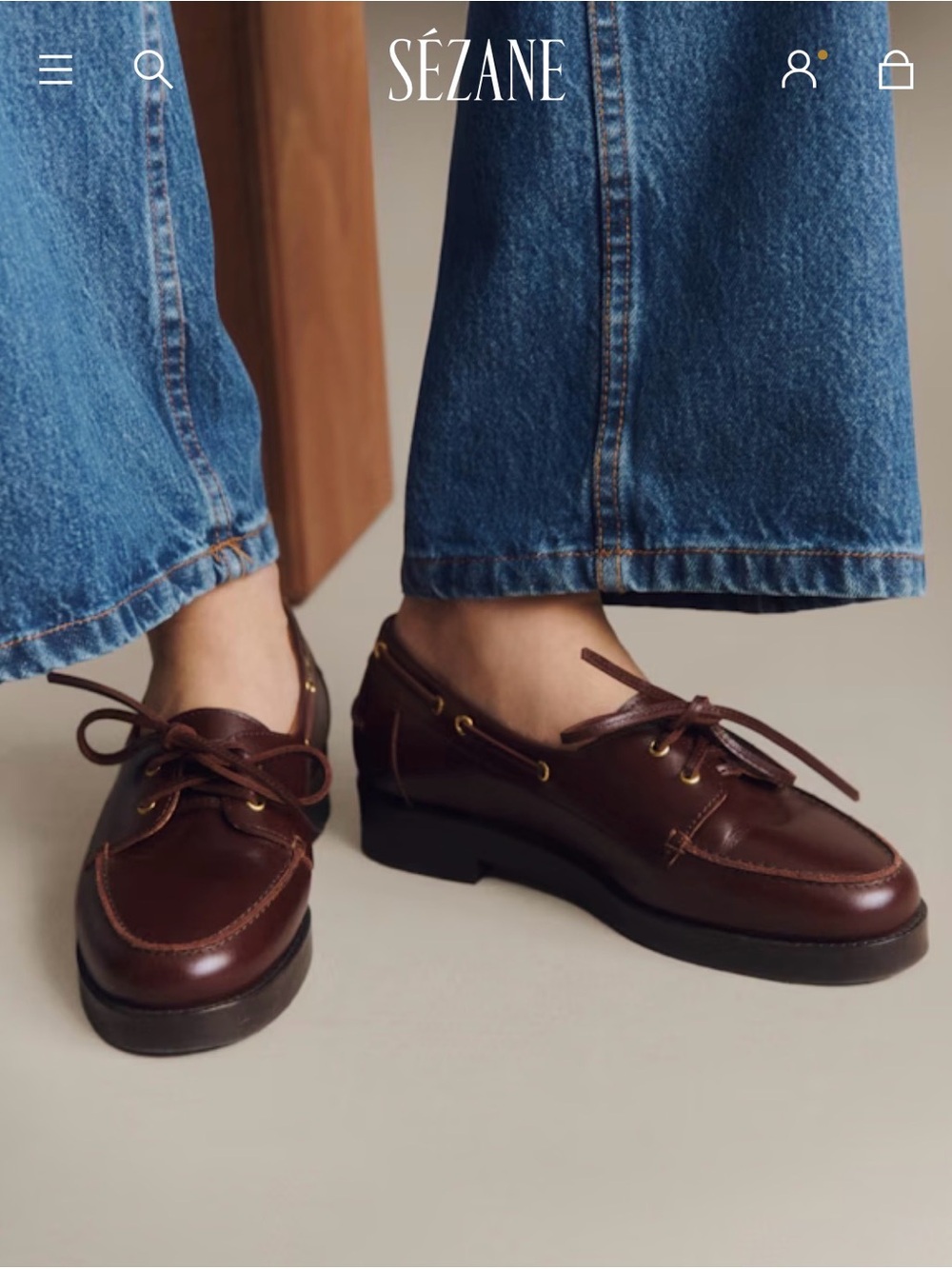 Sézane Caroline Loafers size 40 in glossy chocolate